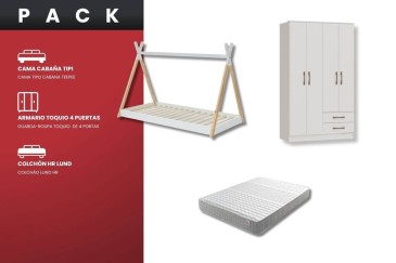 Pack muebles de dormitorio juvenil completo al mejor precio