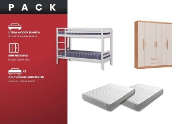 Pack muebles de dormitorio juvenil completo al mejor precio