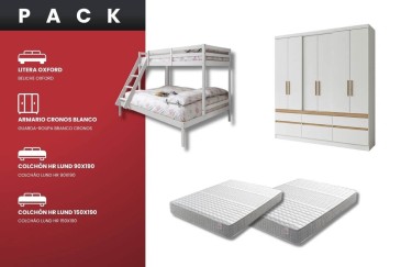 Pack de móveis de quarto juvenil completo ao melhor preço