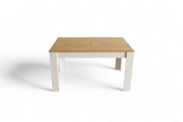 Mesa de jantar extensível 140-190 cm em Branco e Carvalho