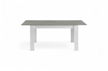 Mesa de sala de jantar extensível 140 - 190 cm em Branco e Cimento