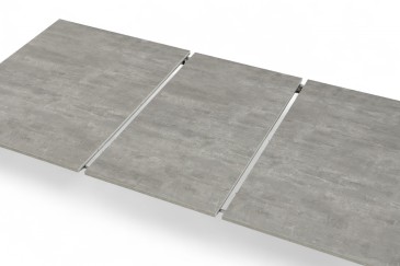 Mesa de salón - comedor extensible 140 - 190 cm.  en colores Blanco y Cemento