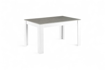 Mesa de salón - comedor extensible 140 - 190 cm. en colores Blanco y Cemento
