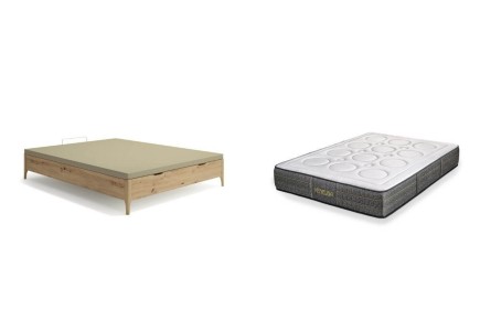PACK poupança Cama Rebatível PARIS Carvalho + Colchão Venezia 135x190 cm