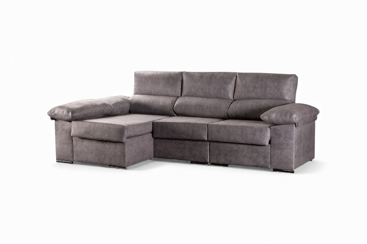 Sofá Chaiselongue NAPOLI REVERSIBLE Gris Sofá Chaiselongue NAPOLI REVERSIBLE Gris