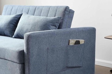 Sofá cama PARMA azul 140 cm moderno | Atrapamuebles