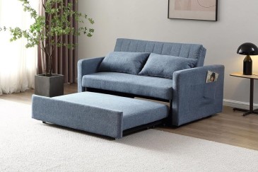 Sofá cama PARMA azul 140 cm moderno | Atrapamuebles