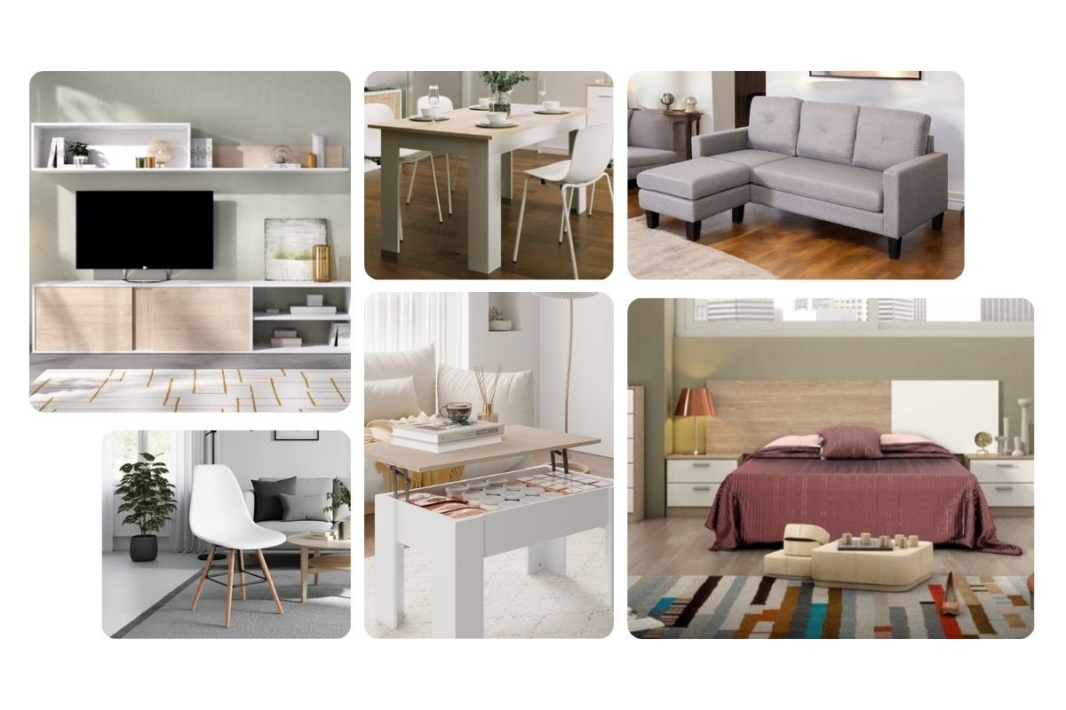 Piso completo 30 - ATLANTA PIMS COUPLE (CH Gris, Pack Mesa y Sillas Blancas)