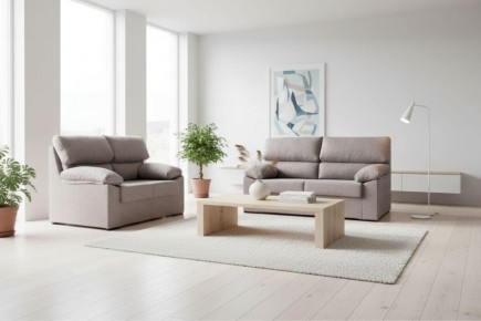 Conjunto de Sofás RUBEN 3+2 Lugares Cinzento