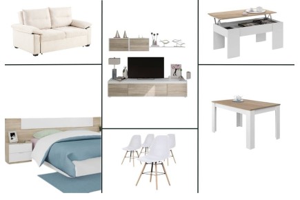 Piso completo 10 - DIMPLE (Sofá cama Beige)