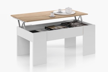 Pack de móveis de sala de estar nórdicos branco e carvalho