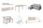 Piso completo 30 - ATLANTA PIMS COUPLE (CH Gris, Pack Mesa y Sillas Blancas)