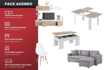 Pack Poupança em mobiliário de sala de estar em ATRAPAmuebles