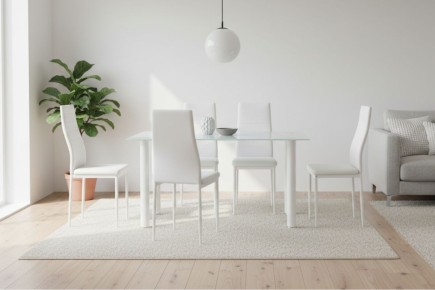 PACK Mesa + 4 Sillas YURI Blanco | Moderno y funcional