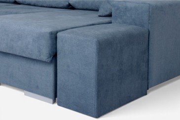 Sofá de design 3P Chaiselongue 3P reversível na cor AZUL ao MELHOR PREÇO