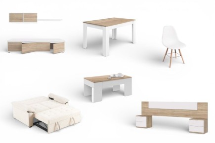 Apartamento completo 10 - DIMPLE (Sofá-cama Bege)