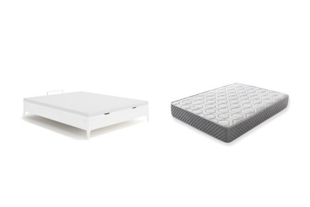 Pack Canapé Paris 150 Blanco con Colchón milán de 26 cm