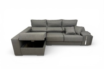 Chaise longue Esquerda OSCAR Cinzento escuro Jaspeado