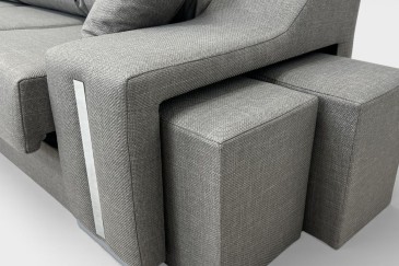 Chaiselongue Izquierda OSCAR Gris oscuro jaspeado