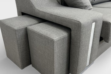 Chaise Longue Direita OSCAR Cinzento escuro Mesclado