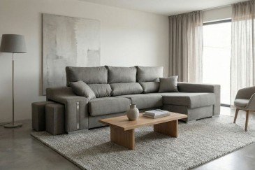 Chaiselongue Derecha OSCAR Gris oscuro Jaspeado