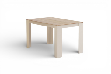 Mesa de sala / sala de jantar extensível 140–190 cm em Branco e Carvalho