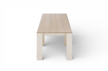 Mesa de sala / sala de jantar extensível 140–190 cm em Branco e Carvalho