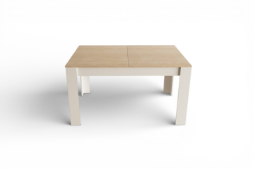 Mesa de salón - comedor extensible 140-190 cm.  en Blanco y Roble