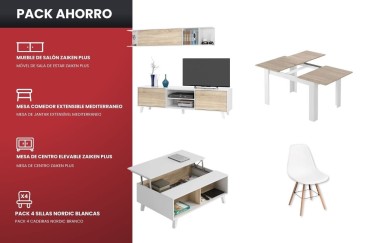Pack Muebles de Salón ZAIKEN 180 cm ancho | Atrapamuebles