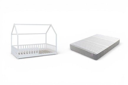Pack Cama Cabana Branca + Colchão 90x190 cm | Atrapamuebles