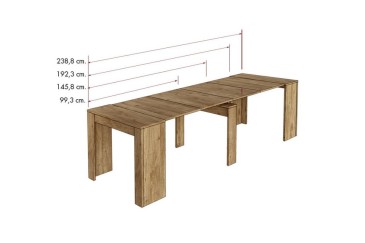 Mesa de jantar de consola extensível. 4 em 1 De mesa de consola a mesa extensível de 238cm.