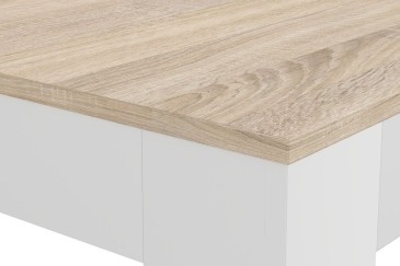 Mesa extensível para sala de jantar e sala de estar 138 - 178 cm. em Carvalho e Branco