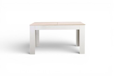 Mesa de salón - comedor extensible 138 - 178 cm.  en Roble  y Blanco