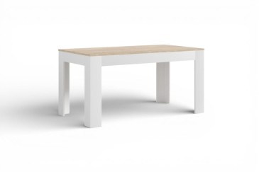 Mesa de salón - comedor extensible 138 - 178 cm.  en Roble  y Blanco
