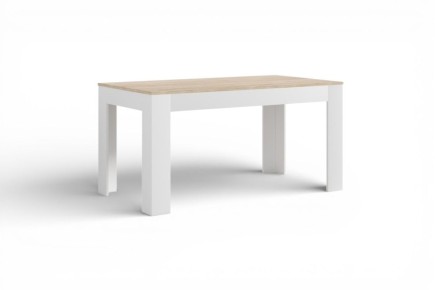 Mesa de salón - comedor extensible 138 - 178 cm.  en Roble  y Blanco