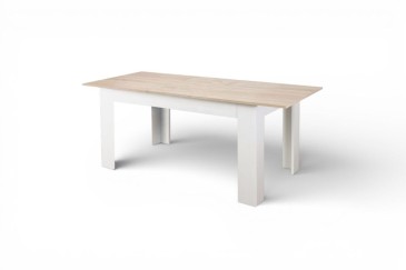 Mesa de salón - comedor extensible 138 - 178 cm.  en Roble  y Blanco