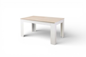 Mesa de salón - comedor extensible 138 - 178 cm.  en Roble  y Blanco