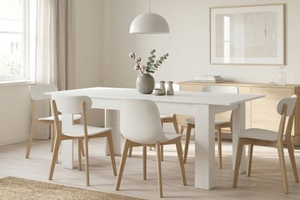 Mesa comedor extensible ASTRID Blanca