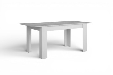 Mesa comedor extensible ASTRID Cemento y Blanco 138-178 cm
