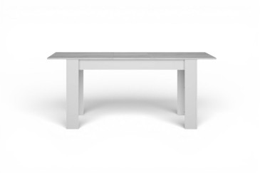 Mesa comedor extensible ASTRID Cemento y Blanco 138-178 cm