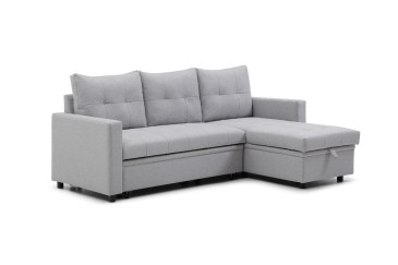 Sofá Chaise Longue Cama LUVIY Cinzento Reversível