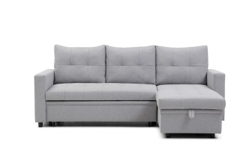 Sofá Chaiselongue Cama LUVIY Gris reversible