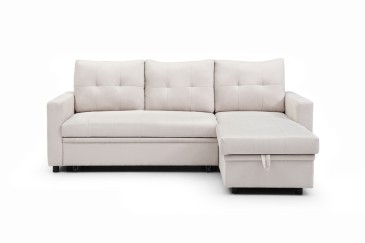 Sofá Chaiselongue Cama LUVIY Bege reversível