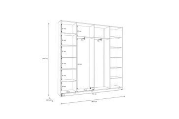 Armário de 2 portas de correr 200 cm na cor Branco