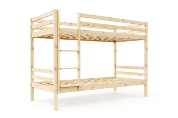 Pack litera WOODY Natural 2 camas en pino 90x190 cm | Atrapamuebles