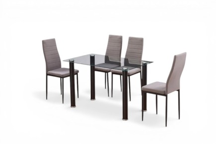 PACK Mesa + 4 Sillas YURI Gris