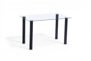 PACOTE de 1 mesa de centro em vidro transparente + 4 cadeiras em cinzento