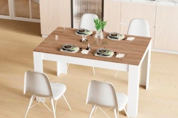 Mesa comedor Fija LOTTA Blanco Roble Artisan
