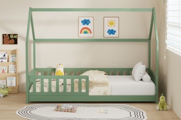 Cama Cabaña POOH Verde 196x96 cm para niños | Atrapamuebles