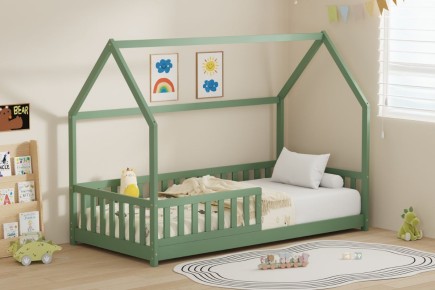 Cama Cabaña POOH Verde 196x96 cm para niños | Atrapamuebles